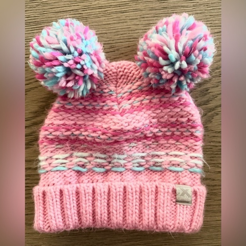 Pink Knitted Pom-Pom Beanie for Kids